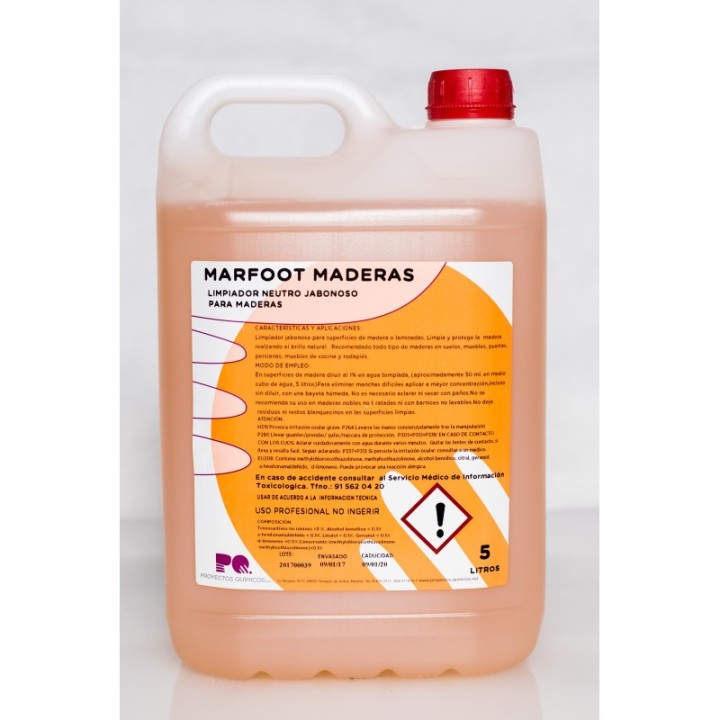 MARFOOT MADERAS - Limpiador jabonoso para suelos de madera