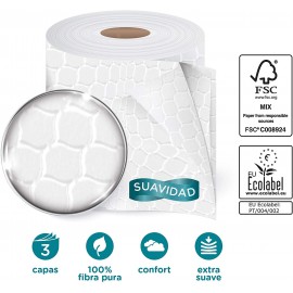 Papel higiênico doméstico acolchoado 3 camadas 90 rolos
