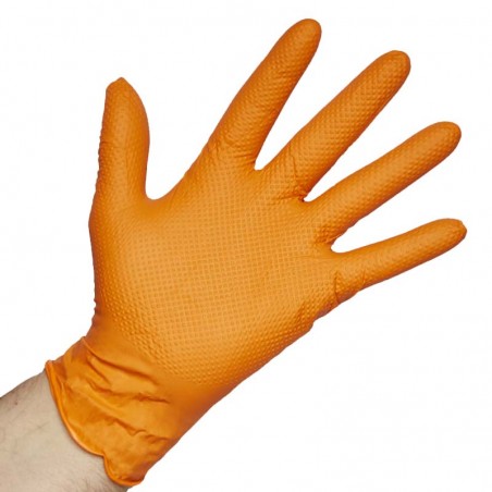 Nitrile Gloves Orange Extra Strong Box 50 Ud
