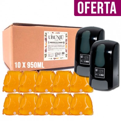 Pack Caixa de 10 Cartuchos de Sabonete de Espuma Mediterrânica + 2 Dispensadores LA PRO I (25% de Desconto)
