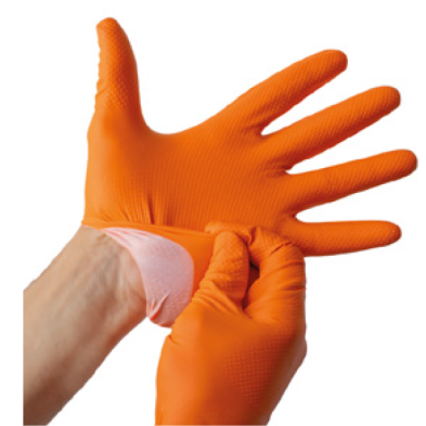 Luva Absorvente de Suor de Nitrilo Laranja (50 unidades)