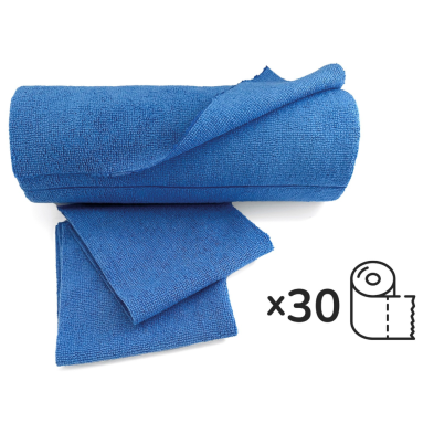 Rollo Bayetas Microfibra Precortado (30 Unidades) color azul Rollo Bayetas Microfibra Precortado (30 Unidades) color azul
