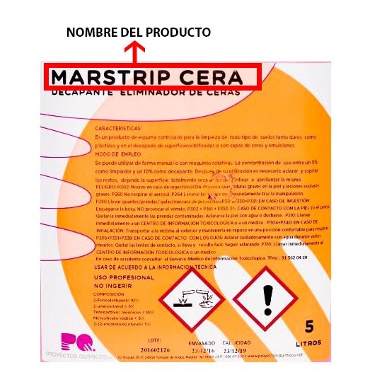 Etiqueta Adhesiva Productos Químicos Marca Pq