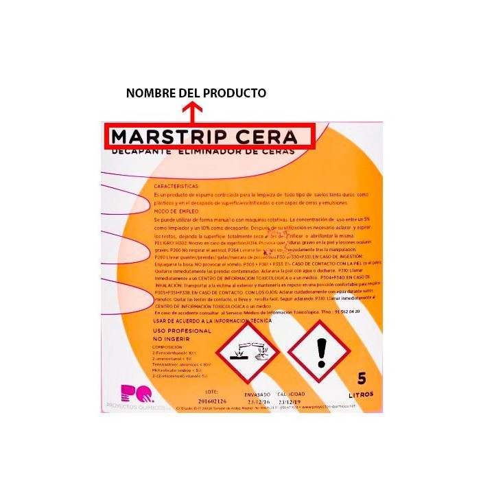 PQ Brand Chemical Adhesive Label
