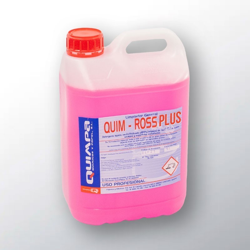 QUIM-ROSS PLUS fregasuelos neutro concentrado aroma chicle de fresa para colegios